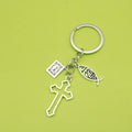 Metal Cross Keychain Car Bag Charm view 1