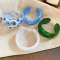 Iridescent Acrylic Eye Round Open Bangle European American Niche Design Bracelet view 2