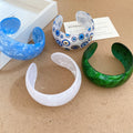Iridescent Acrylic Eye Round Open Bangle European American Niche Design Bracelet view 4