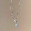 Stainless Steel Chain Waterdrop Pendant Necklace Minimalist Light Luxury Collarbone Jewelry view 4