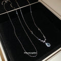 Stainless Steel Chain Waterdrop Pendant Necklace Minimalist Light Luxury Collarbone Jewelry view 2
