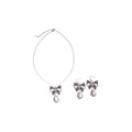 Copper Zircon Butterfly Waterdrop Tassel Ear Hook Necklace Jewelry Set Light Luxury Collarbone Style view 5
