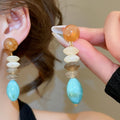 Light Luxury French Retro Acrylic Geometric Round Hollow Contrast Color Stud Earrings view 4