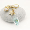 Metal Beach Shell Starfish Conch Keychain Bag Charm Vacation Gift view 3