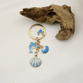 Zinc Alloy Enamel Shell Starfish Keychain Pearl Bag Charm view 4