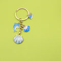 Zinc Alloy Enamel Shell Starfish Keychain Pearl Bag Charm view 1