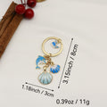 Zinc Alloy Enamel Shell Starfish Keychain Pearl Bag Charm view 2