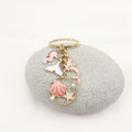 Metal Ocean Starfish Turtle Mermaid Keychain Backpack Car Charm – Gold view 3