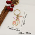 Metal Ocean Starfish Turtle Mermaid Keychain Backpack Car Charm – Gold view 2