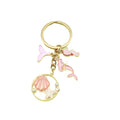 Metal Ocean Starfish Turtle Mermaid Keychain Backpack Car Charm – Gold view 5