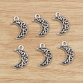 Alloy Moon Mini Charm Pendant For DIY Jewelry Accessories Necklace Bracelet Making 18x12mm 0.7g view 4