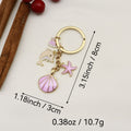 Zinc Alloy Shell Pearl Flower Keychain Bag Charm Gift view 2