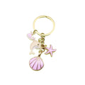 Zinc Alloy Shell Pearl Flower Keychain Bag Charm Gift view 5