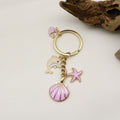 Zinc Alloy Shell Pearl Flower Keychain Bag Charm Gift view 4