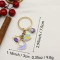 Zinc Alloy Mermaid Tail Shell Starfish Keychain Pearl Bag Charm view 2
