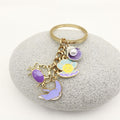 Zinc Alloy Mermaid Tail Shell Starfish Keychain Pearl Bag Charm view 3