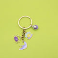 Zinc Alloy Mermaid Tail Shell Starfish Keychain Pearl Bag Charm view 1