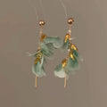 Vacation Style Fabric Mesh Flower Tassel Drop Earrings With Silver Needle Light Luxury Design view 1