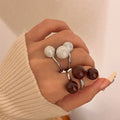 Gold Plated Enamel Ball Triple Layer Open Ring For Women view 3