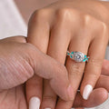 Women's Bridal Triangle Enamel Ring With Sparkling Zircon, Luxury Statement Jewelry view 3