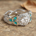 Women's Bridal Triangle Enamel Ring With Sparkling Zircon, Luxury Statement Jewelry view 2