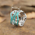 Ocean Wave Line Ring For Women, Punk Personality Trendy Fashion Jewelry Ring view 4