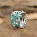 Ocean Wave Line Ring For Women, Punk Personality Trendy Fashion Jewelry Ring view 2