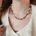 Vintage Ethnic Resin Wood Bead Geometric Round Pendant Necklace For Women view 2