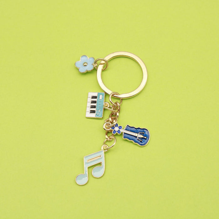 Enamel Piano Guitar Music Note Keychain Student Music Gift