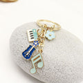Enamel Piano Guitar Music Note Keychain Student Music Gift view 3