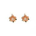 Luxury Pearl Rhinestone Crystal Flower Stud Earrings For Women Elegant Gold Alloy Floral Statement Earrings view 5