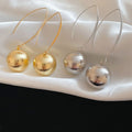 Minimalist Copper Metal Painted Round Textured Pendant Drop Earrings With Geometric Design view 2