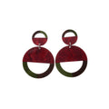 European Style Acrylic Geometric Round Rhombus Ombre Pendant Drop Earrings With Silver Pins view 5