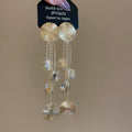 Metal Geometric Round Textured Tassel Drop Earrings With Silver Pins, Minimalist Western Style view 2