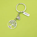 Zinc Alloy Tree of Life Thank You Keychain Gift view 1
