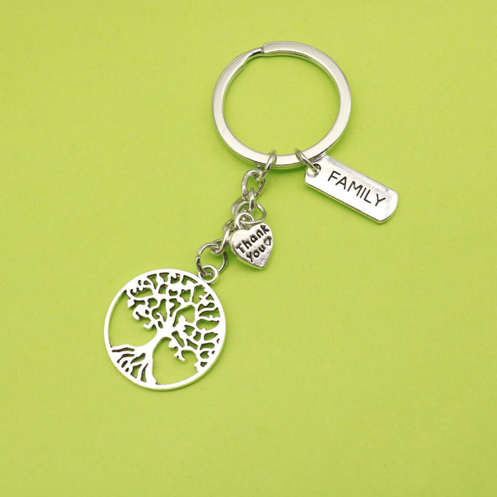 Zinc Alloy Tree of Life Thank You Keychain Gift