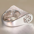Irregular Full Zircon Ring For Women, Luxury Floral Design Statement Dress Finger Jewelry view 3