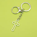 Metal Hollow Cross Keychain Backpack Charm view 1