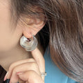 European Style Copper Geometric Round Irregular Striped Ear Cuff Earrings For Women view 2