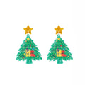 Glitter Acrylic Christmas Tree Star Dangle Festive Party Statement Earrings view 5