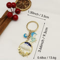 Zinc Alloy Blue Enamel Ocean Animal Keychain Backpack Charm view 2