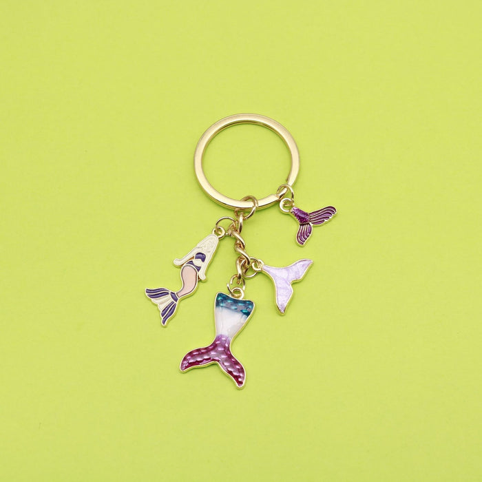 Metal Ocean Starfish Turtle Mermaid Keychain Car Bag Charm