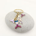 Metal Ocean Starfish Turtle Mermaid Keychain Car Bag Charm view 3