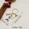 Metal Ocean Starfish Turtle Mermaid Keychain Car Bag Charm view 2