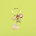 Metal Ocean Starfish Turtle Mermaid Keychain Backpack Car Charm view 1