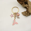 Metal Ocean Starfish Turtle Mermaid Keychain Backpack Car Charm view 4