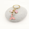 Metal Ocean Starfish Turtle Mermaid Keychain Backpack Car Charm view 3