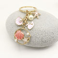 Zinc Alloy Pearl Shell Starfish Keychain Bag Charm Gift view 3