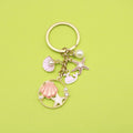 Zinc Alloy Pearl Shell Starfish Keychain Bag Charm Gift view 1