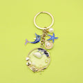 Zinc Alloy Shell Starfish Pearl Keychain Bag Charm Gift view 1